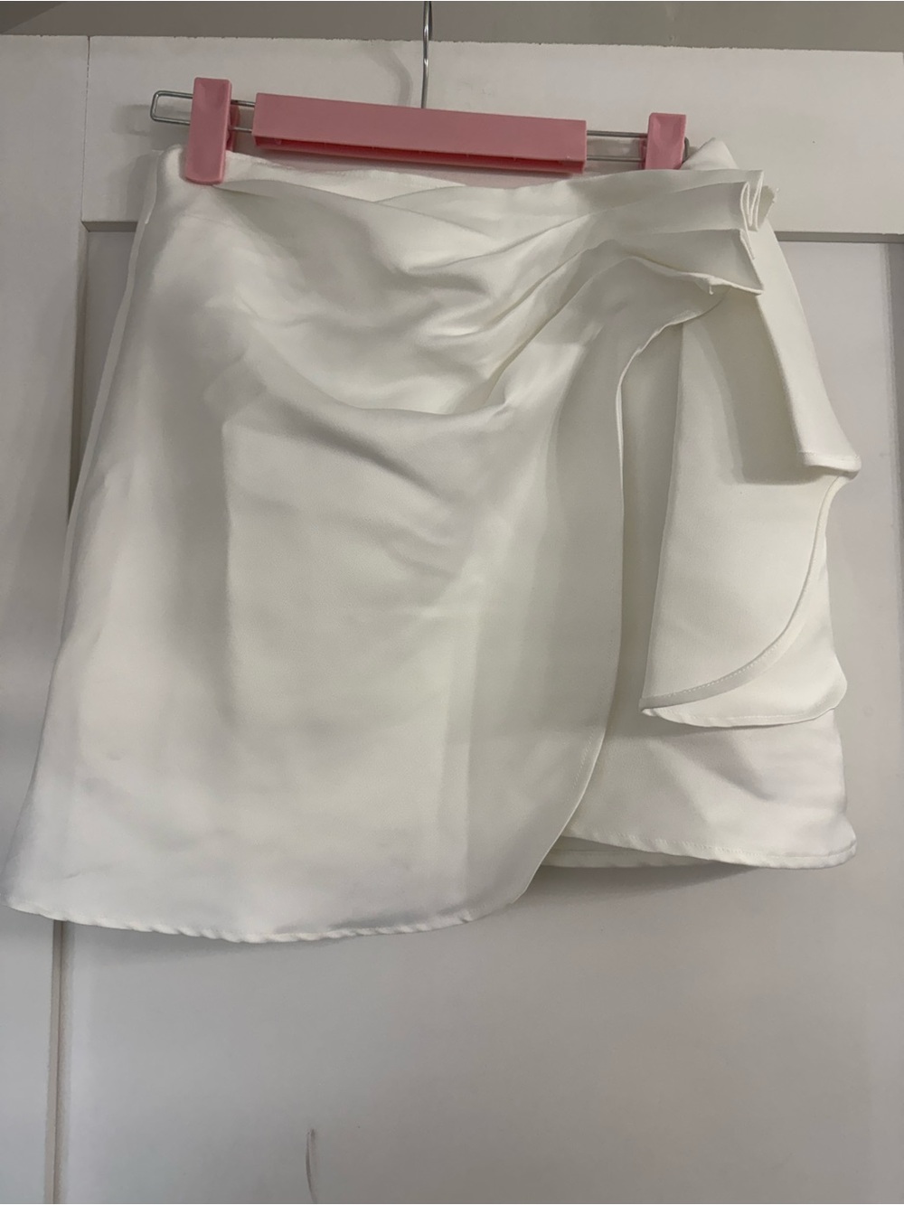 White Satin Mini Skirt